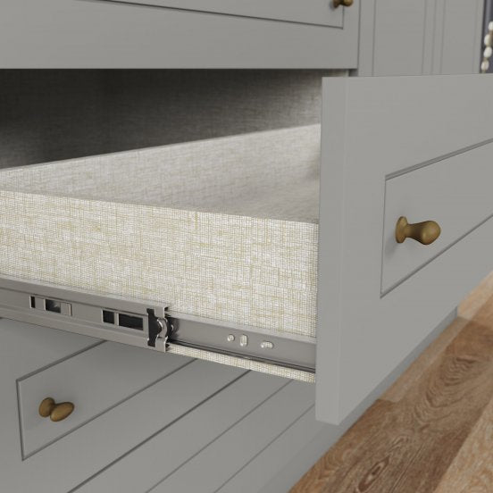 Roupeiro Americano Henn 159cm 4 Portas 4 Gavetas Cinza