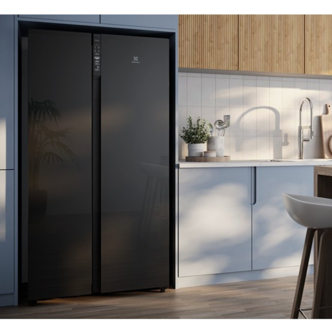 Refrigerador Electrolux 531L ES5GB Side By Side Inverter AutoSense Preto 220V