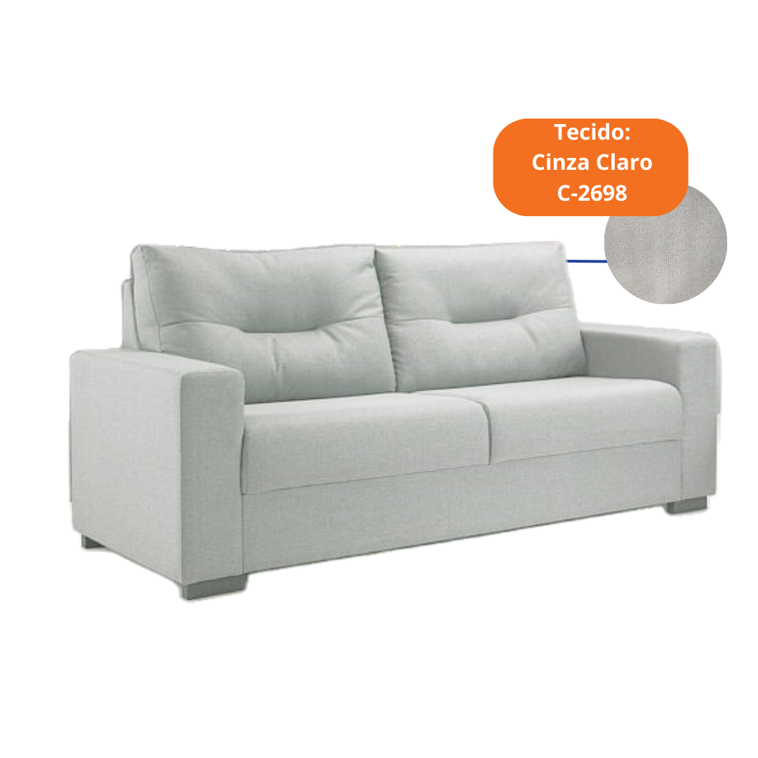 Sofá Living MH4209 213cm Herval 2 assentos Cinza Claro
