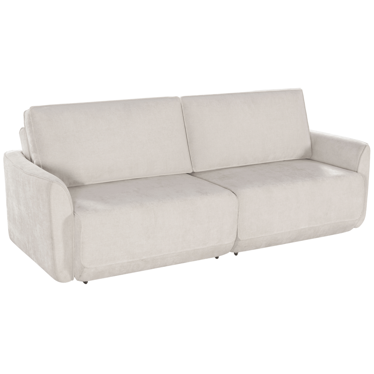 Sofá Ravenna 244cm Matielo 2 Assentos Retráteis Encostos Reclináveis Linho Bege Claro