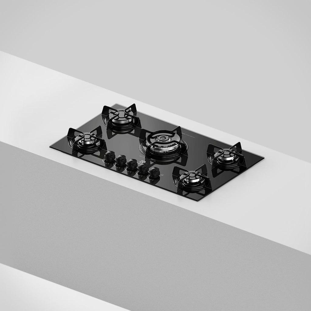 Cooktop à Gás Electrolux 5 Bocas Tripla Chama KE5TP Vidro Preto Bivolt