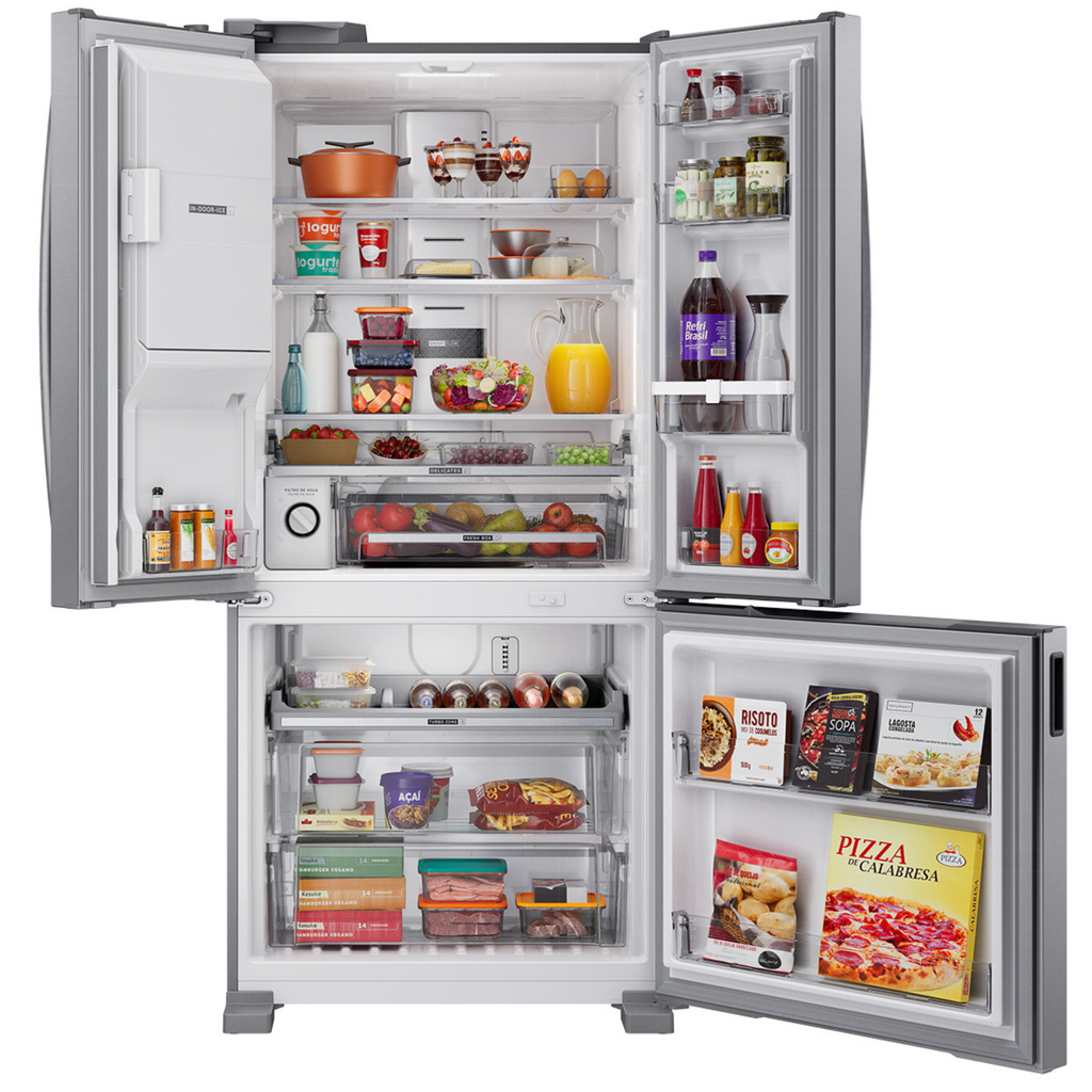 Refrigerador Brastemp 544L BRH85M French Door Inverter Água e Gelo na Porta Cor Inox 220V
