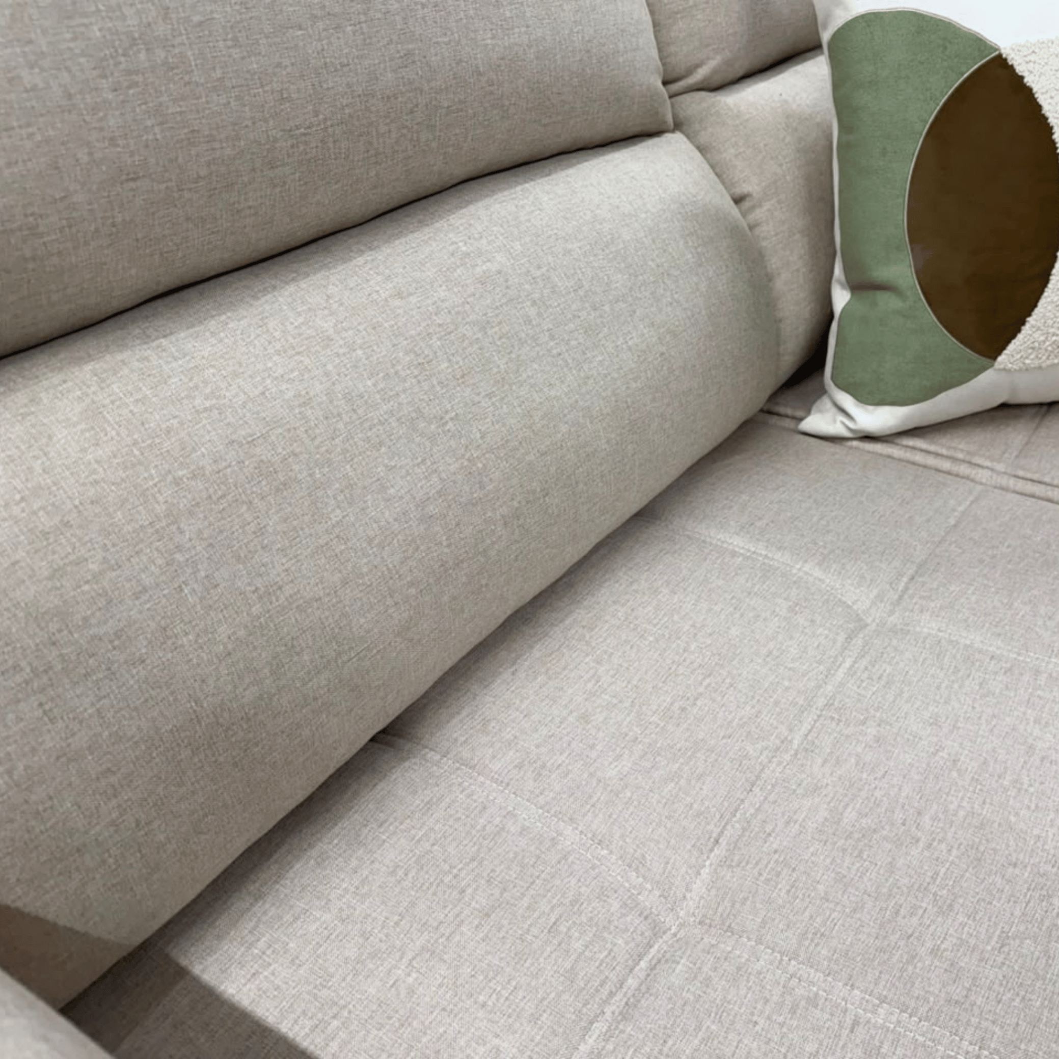 Sofá Argos 200cm Molufan 2 Assentos Retráteis com Encostos Reclináveis Linho Bege
