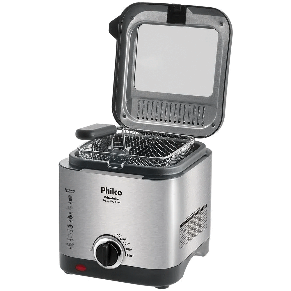 Fritadeira Elétrica com Oléo Philco 1,8L  Deep Fry Inox 220V
