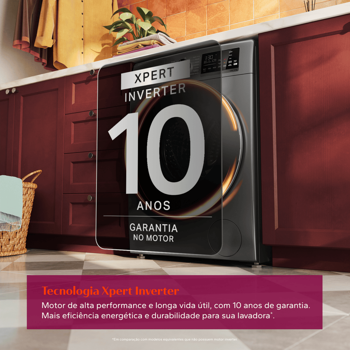 Lavadora de Roupas Brastemp 14KG BNF14A Inverter B= Smart Titanium 220V