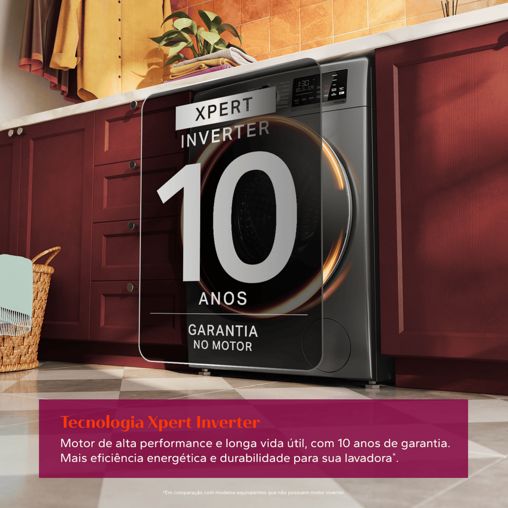 Lavadora de Roupas Brastemp 14KG BNF14A Inverter B= Smart Titanium 220V