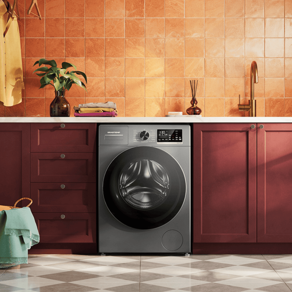 Lavadora de Roupas Brastemp 14KG BNF14A Inverter B= Smart Titanium 220V