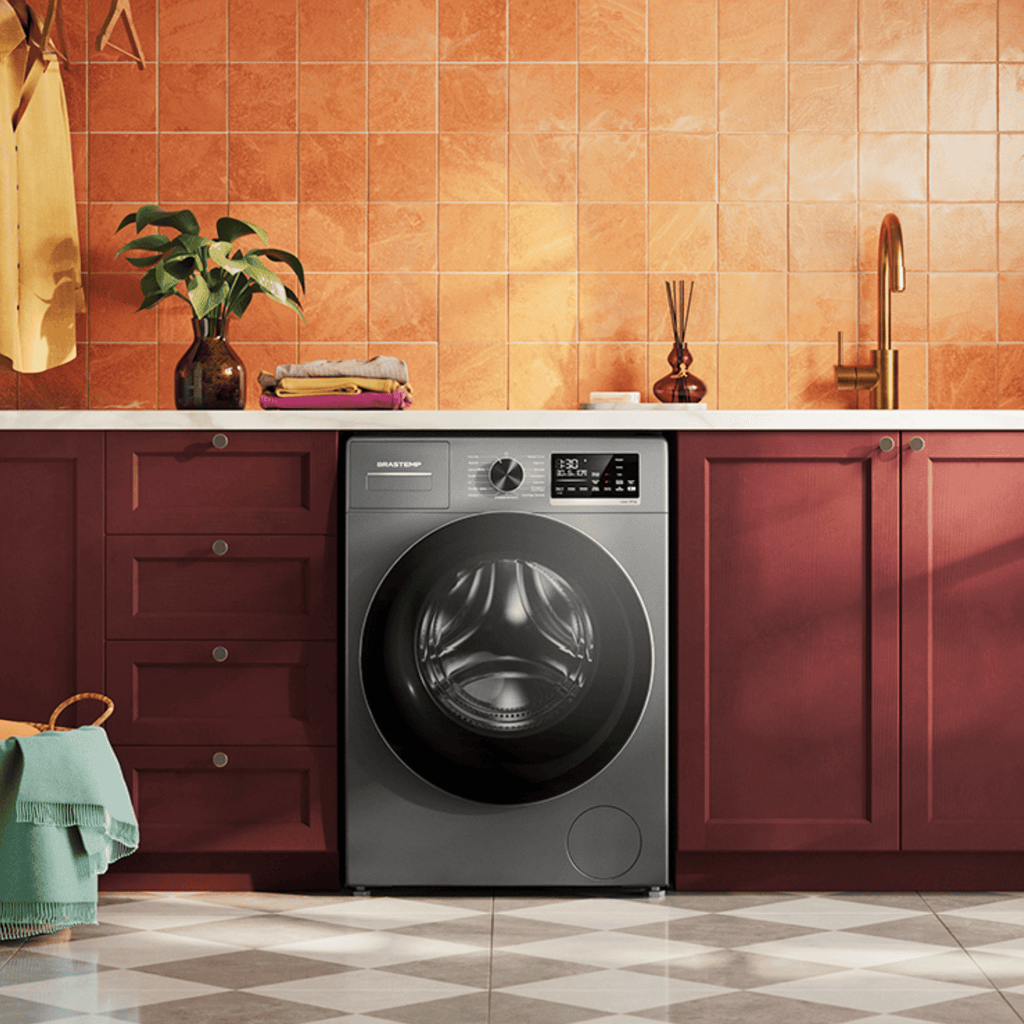 Lavadora de Roupas Brastemp 14KG BNF14A Inverter B= Smart Titanium 220V