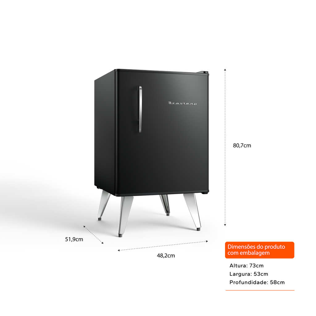 Frigobar Brastemp Retrô 76L BRA08HE Preto 220V