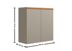 Armário Aéreo de Cozinha Allure Linea 100% MDF 2 Portas 80cm Jequitibá e Gris