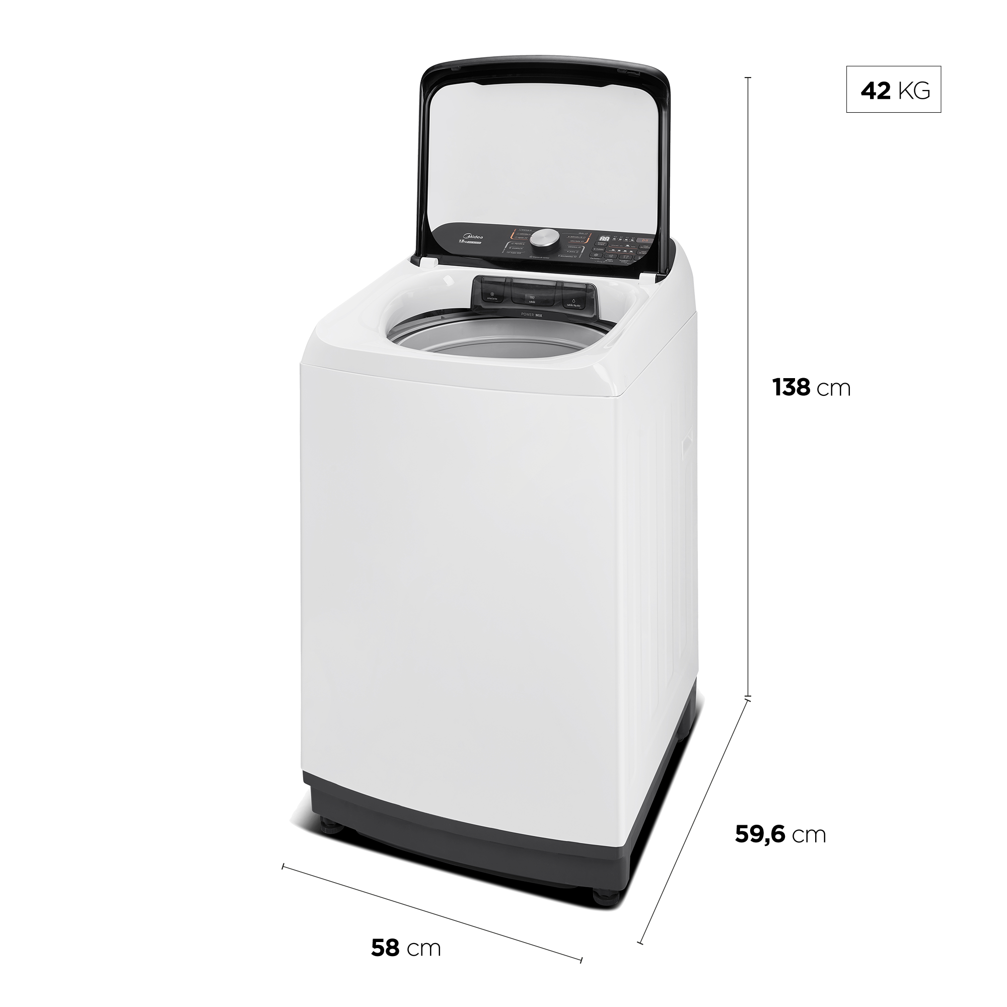 Lavadora de Roupas Midea 13KG Wave Agitador Branco 220V