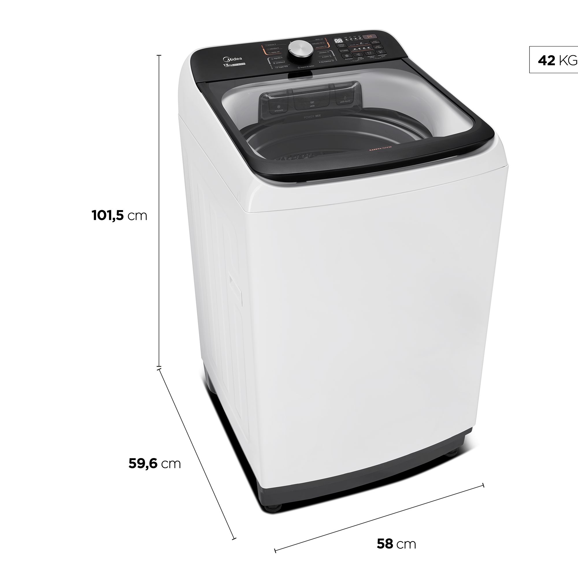 Lavadora de Roupas Midea 13KG Wave Agitador Branco 220V
