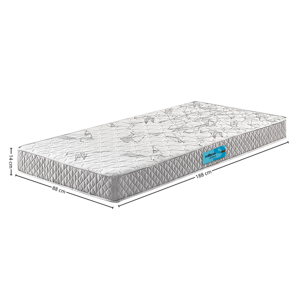 Colchão Espuma Ecoline D-23 Ecoflex Solteiro 88x188x14cm Cinza