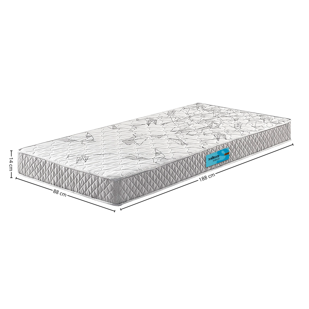 Colchão Espuma Ecoline D-23 Ecoflex Solteiro 88x188x14cm Cinza