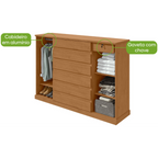 Cômoda Vedra 173cm Lopas 7 Gavetas 2 Portas Amêndoa Clean