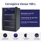 Cervejeira Venax 100L Blue Ligth 12197 Preto Fosco 220V
