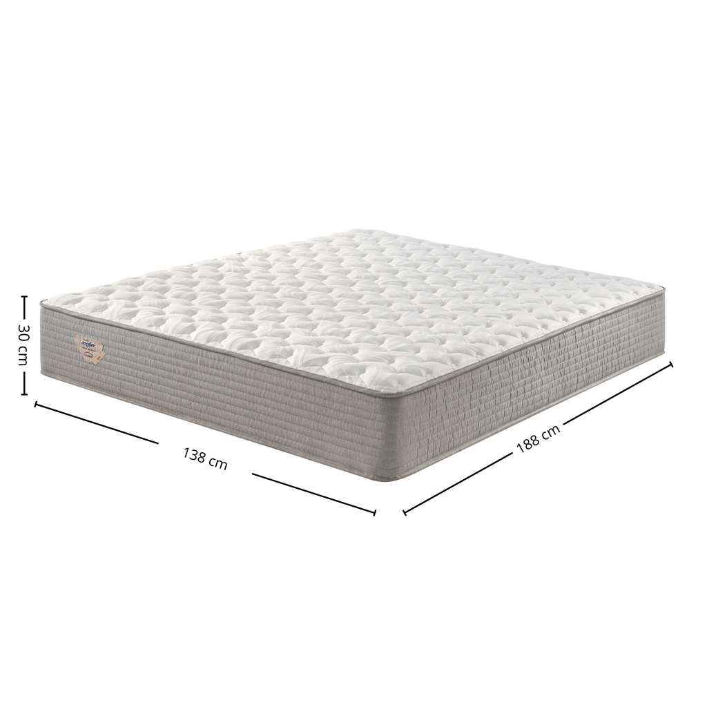 Colchão Agile Casal Ecoflex 138x188x30cm Molas Ensacadas Wide Cinza Chumbo