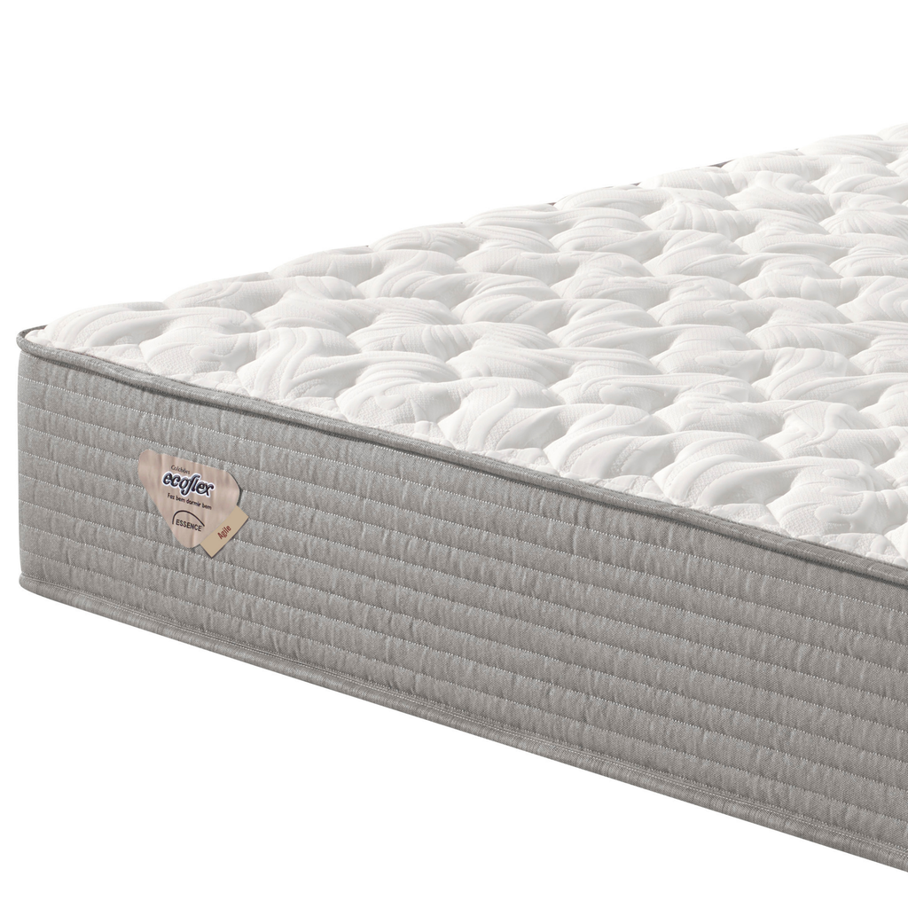 Colchão Agile Casal Ecoflex 138x188x30cm Molas Ensacadas Wide Cinza Chumbo