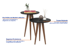 Conjunto de 2 Mesas Laterais Slim Patrimar Preto