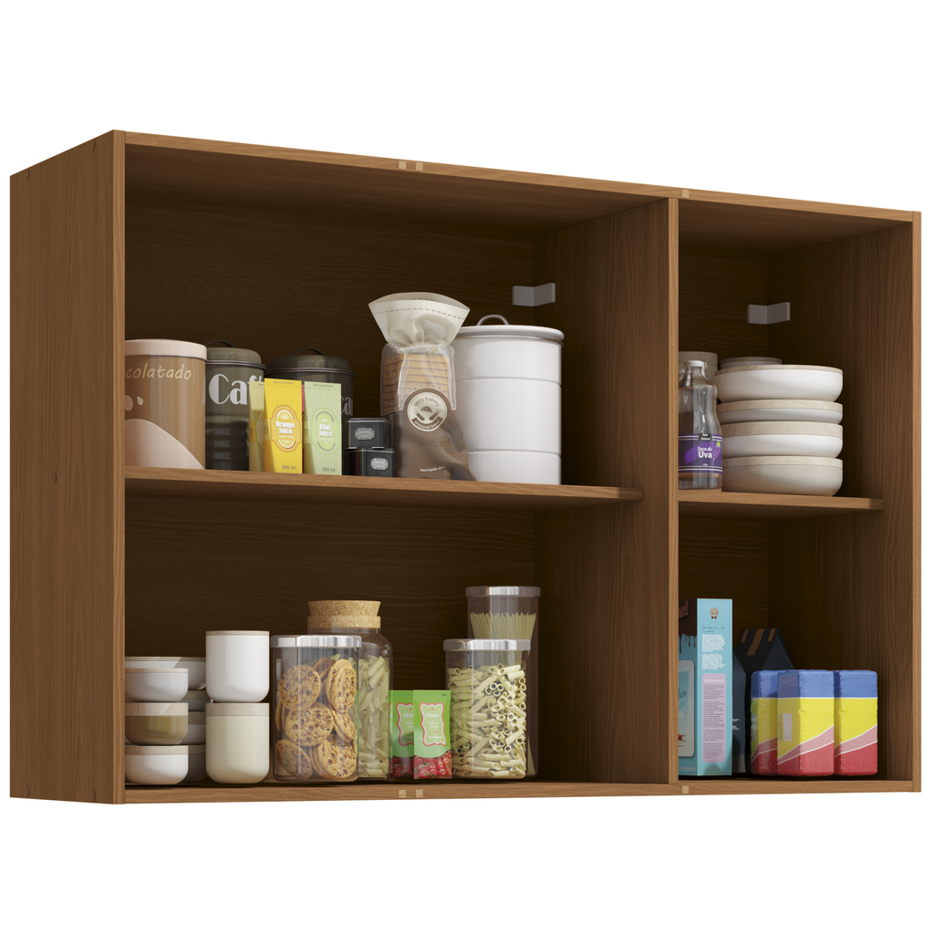 Armário Aéreo de Cozinha Vibra Kappesberg 120cm 3 Portas Canela e Grafite