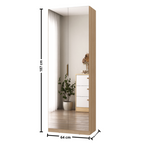 Sapateira Sublime Mambel 64x187 com 2 Portas de Espelho Olmo