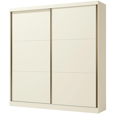 Roupeiro T592 Kappesberg 220cm 2 Portas Correr Flex Off White e Canela