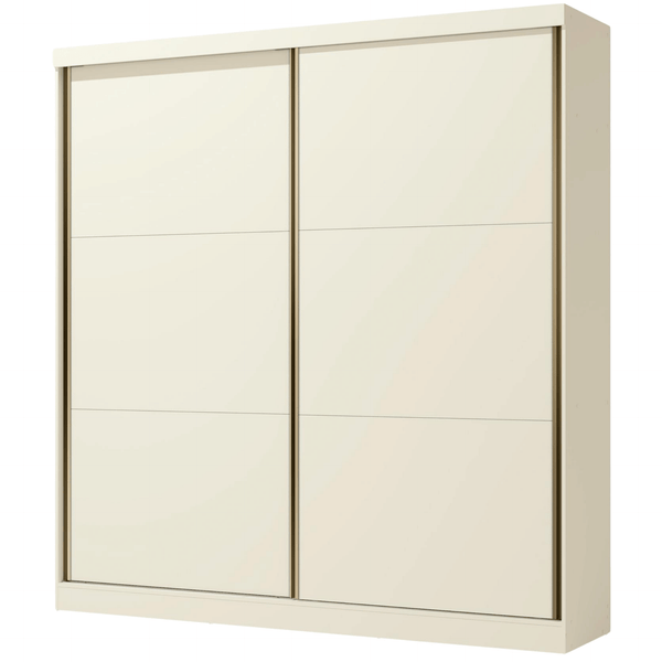 Roupeiro T592 Kappesberg 220cm 2 Portas Correr Flex Off White e Canela