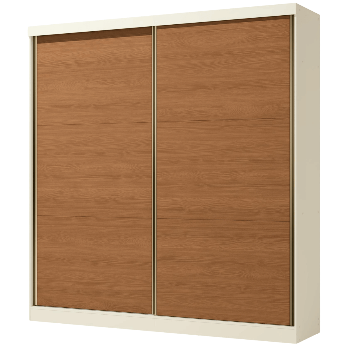 Roupeiro T592 Kappesberg 220cm 2 Portas Correr Flex Off White e Canela