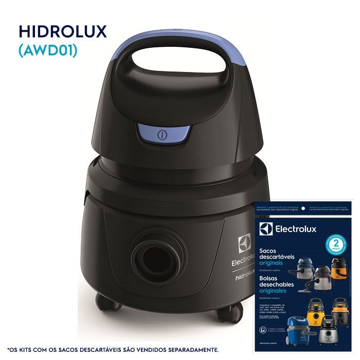 Aspirador de Água e Pó Electrolux Hidrolux 1400W AWD01 Preto 220V