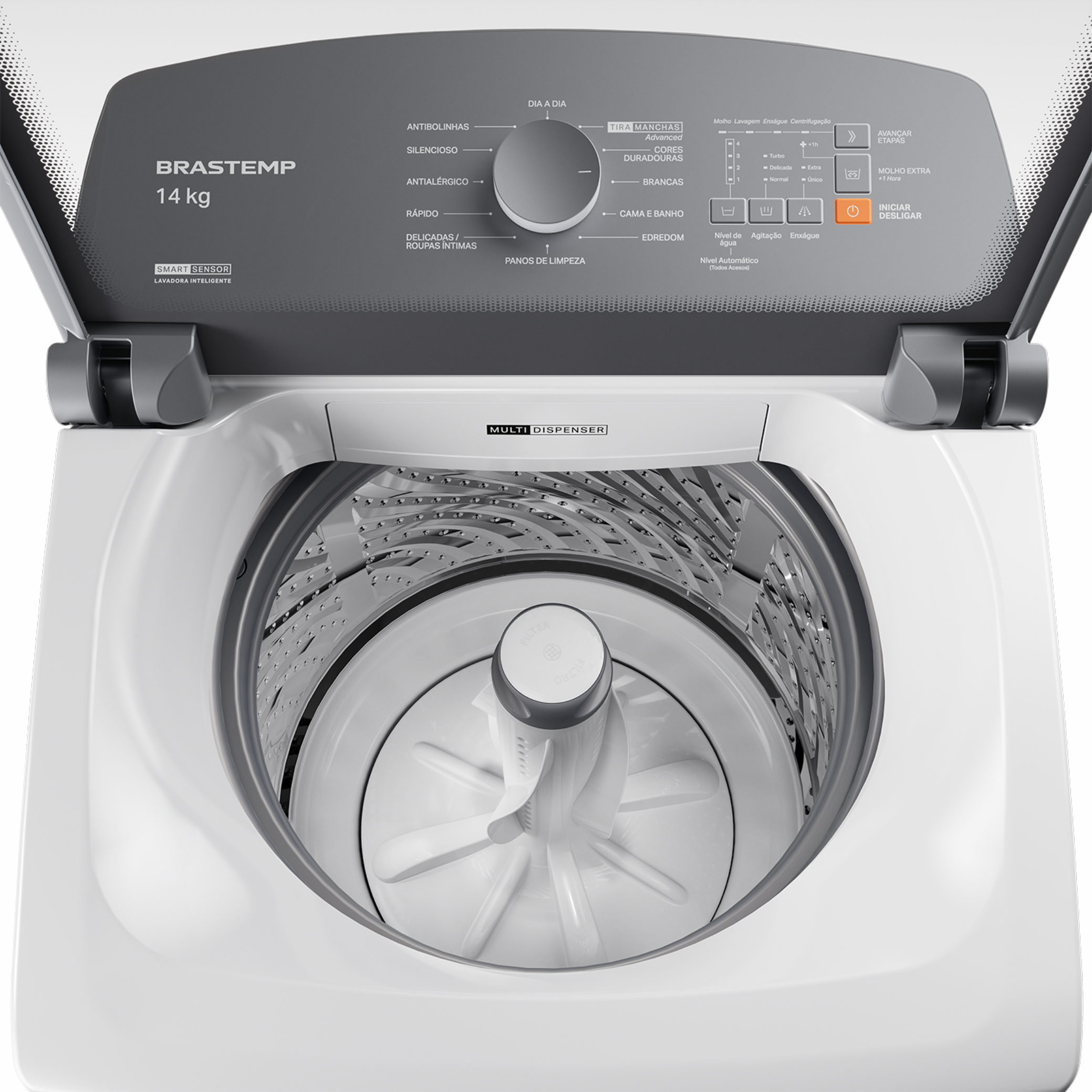Conjunto Brastemp Lavadora de Roupas 14kg Advanced BWF14AB + Secadora de Parede 10kg BSI10BB 220V