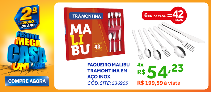 Faqueiro Tramontina Malibu 42 Peças Inox