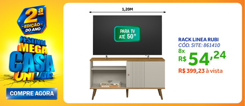 Rack Rubi Linea 120cm Nature e Off White