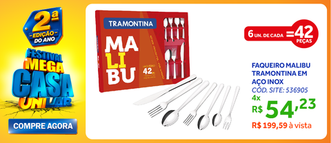Faqueiro Tramontina Malibu 42 Peças Inox