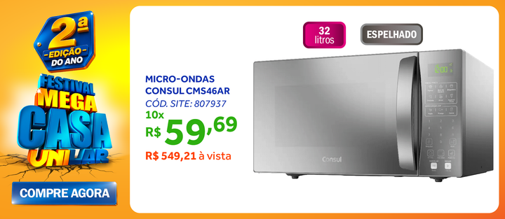 Micro-ondas Consul 32L Menu Fácil CMS46A Cinza 220V