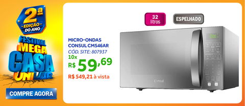 Micro-ondas Consul 32L Menu Fácil CMS46A Cinza 220V