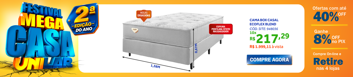 Conjunto Cama Box Blend Casal Ecoflex 138x188x67cm Molas Ensacadas Wide PZ3 Prata