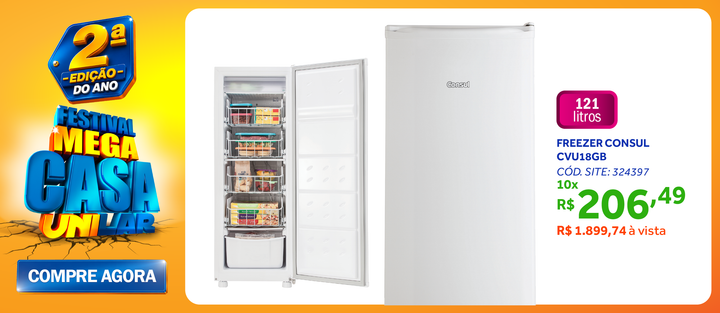 Freezer Vertical Consul 121L CVU18GB 1 Porta Branco 220V