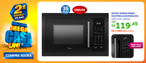 Micro-ondas de Embutir Midea 35L MasterClean Preto 220V