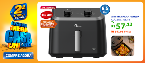 Fritadeira Elétrica Sem Óleo Air Fryer 8,5L Midea Widemax Cyclone Preto 220V