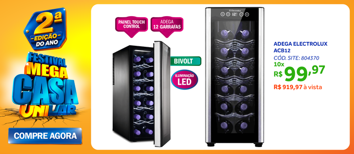 Adega Electrolux com Painel Eletrônico Touch 12 Garrafas ACB12 Preto Bivolt