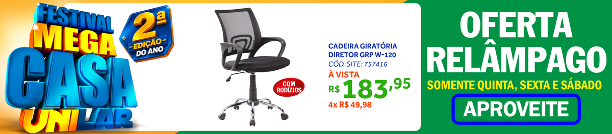 Cadeira Giratória GRP Diretor com Rodízio W-120 Preto