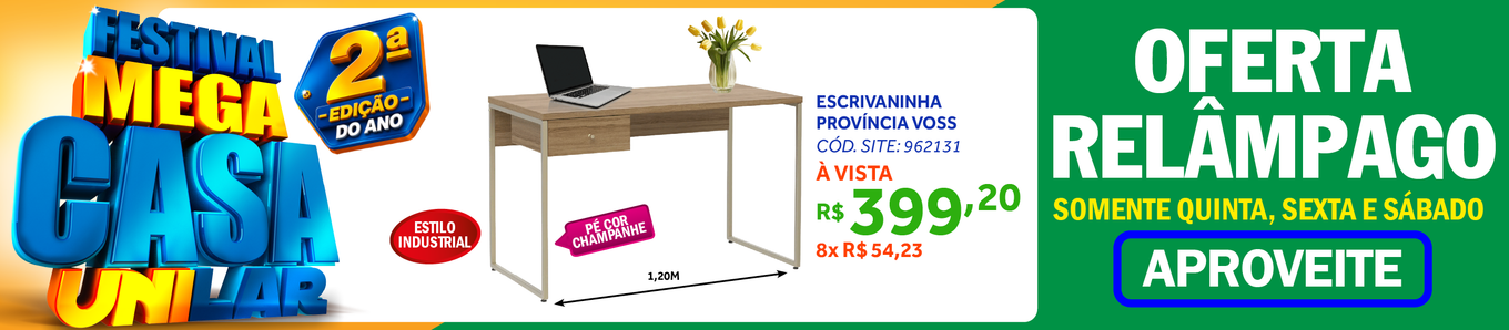 Escrivaninha Voss Província 120cm com 1 Gaveta Freijó e Champanhe