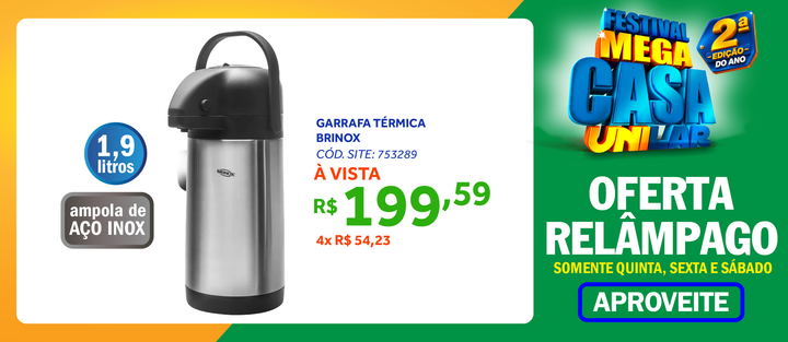Garrafa Térmica Brinox 1,9 Litros Inox