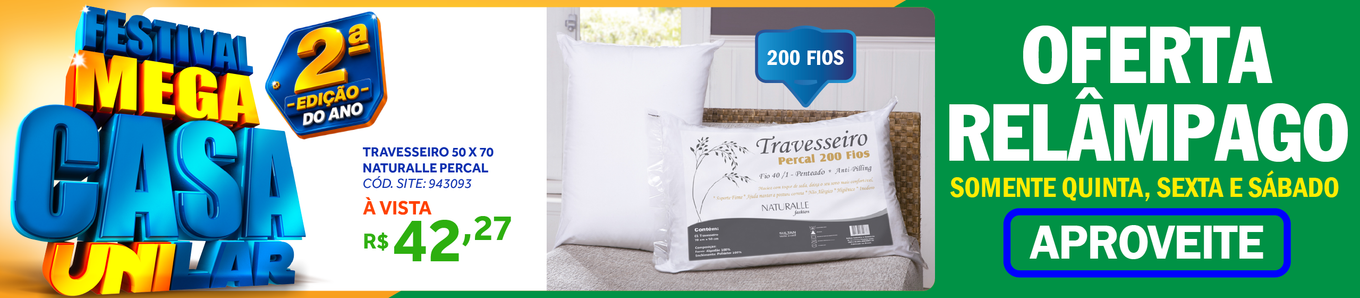 Travesseiro Percal Naturalle 50x70cm 100% Algodão Branco