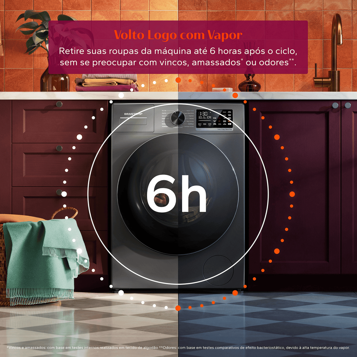 Lava e Seca Brastemp 14kg B= Smart BNO14AS Inverter Titanium 220V
