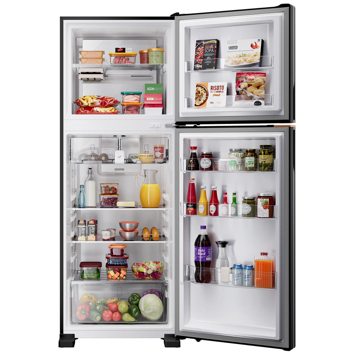 Refrigerador Brastemp 512L BRM62AE Duplex Inteligente B= Smart Black Inox 220V