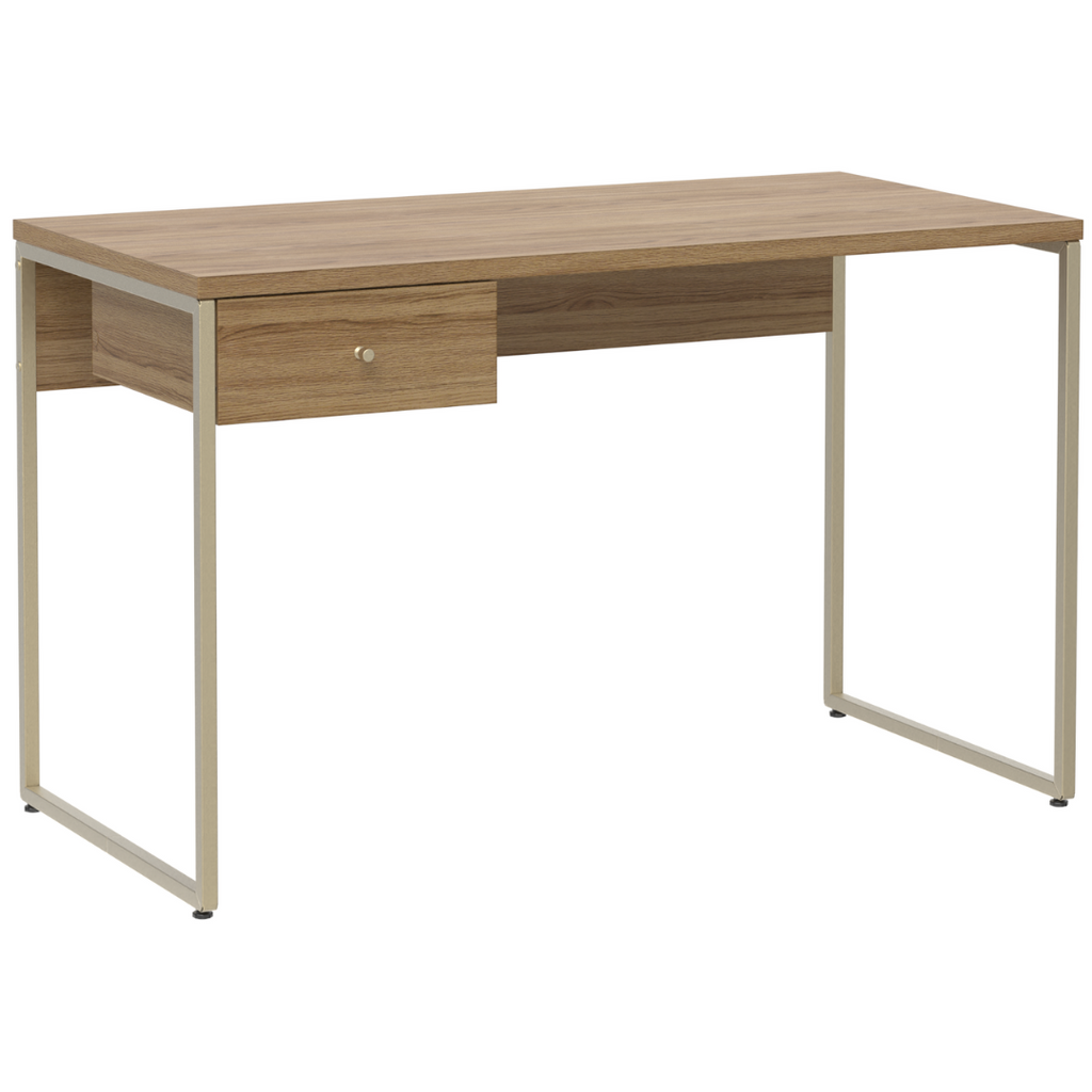 Escrivaninha Voss Província 120cm com 1 Gaveta Freijó e Champanhe