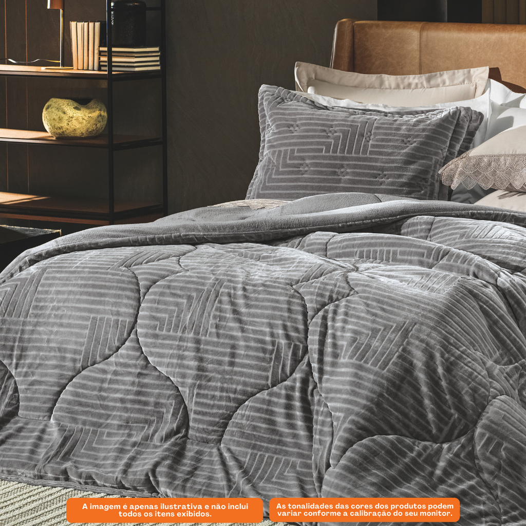 Edredom Solteiro Blend Elegance Altenburg 170x240cm Greco