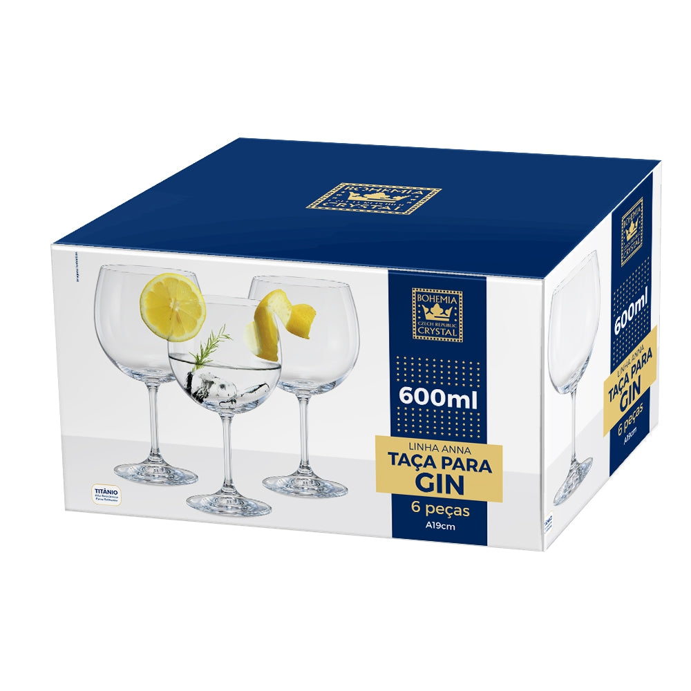 Jogo de 6 Taças Anna Full-Fit em Cristal Ecológico 600ml