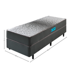 Conjunto Cama Box Dual Firm Solteiro Ecoflex 88x188x59 Espuma Chumbo